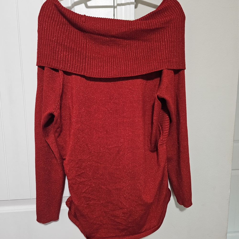 united states sweaters Off-the-Shoulder Red Knit Sweater